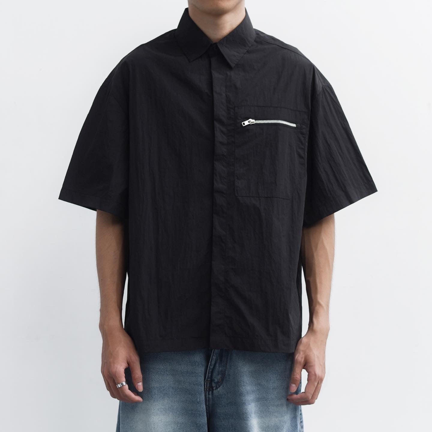 Zip Pocket Shirt - Black