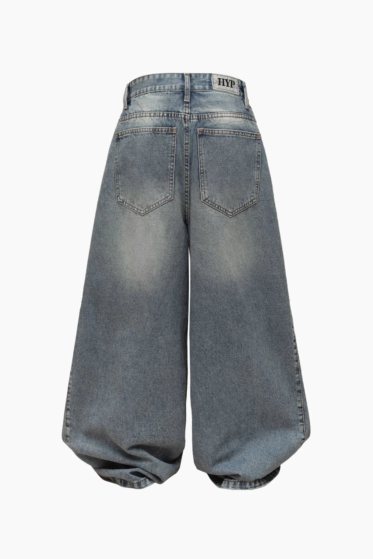 Pleated Wide Jeans - Light Blue