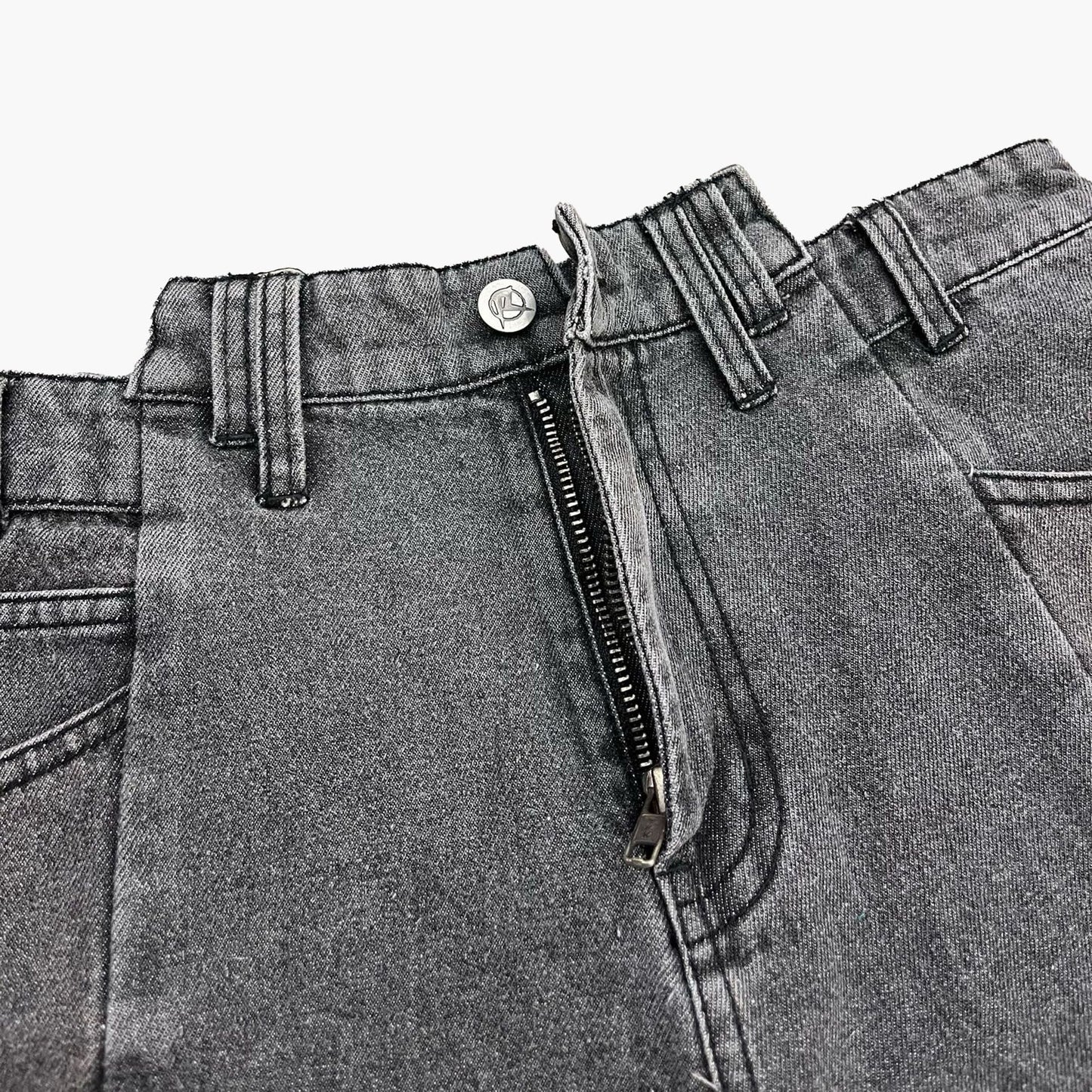 Split Denim Pants - Gray