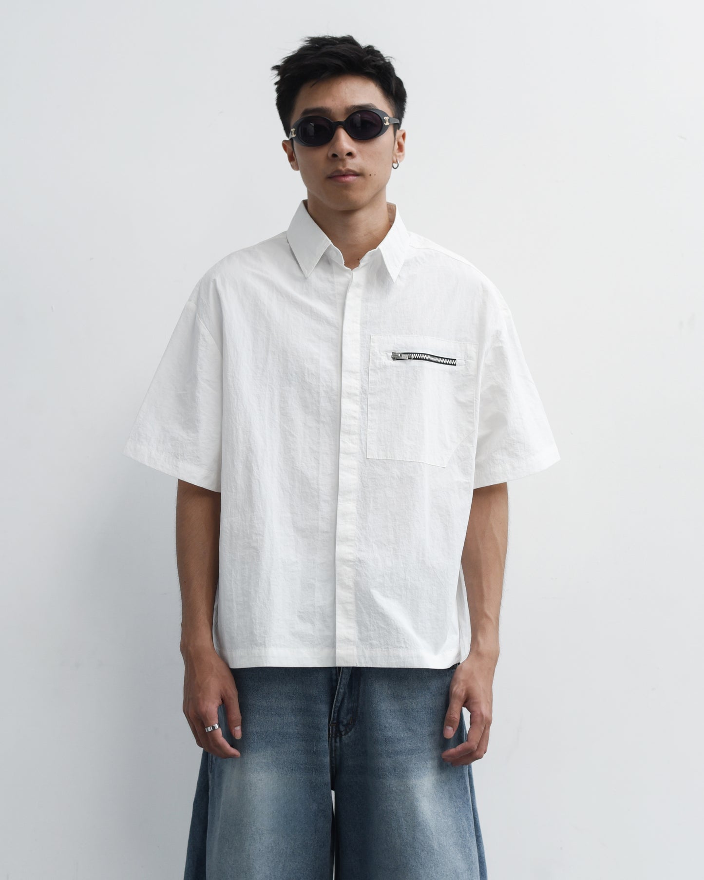 Zip Pocket Shirt - White